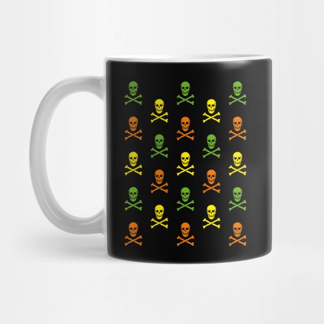 Skull & Crossbones / Jolly Roger (Pattern / Yellow - Green - Orange) by MrFaulbaum